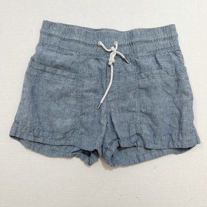 Athleta Shorts Women's 6 Blue Cabo Linen Textured 4" Active Chino With Pockets